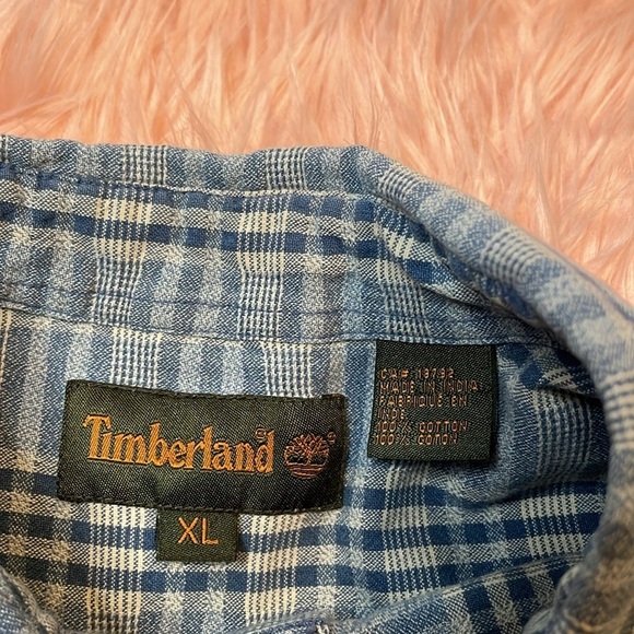 Timberland Men’s Blue Button Long Sleeve Size XL - Picture 4 of 6